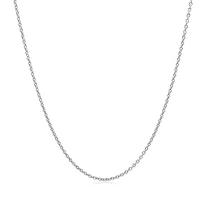 14k White Gold Oval Cable Link Chain (1.10 mm) RCJ
