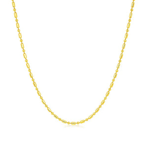 14k Yellow Gold Diamond-Cut Alternating Bead Chain (1.10 mm) RCJ