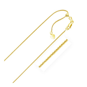 14k Yellow Gold Adjustable Wheat Chain (1.00 mm) RCJ