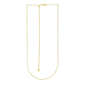 14k Yellow Gold Adjustable Wheat Chain (1.00 mm) RCJ