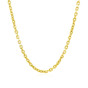 14k Yellow Gold Diamond Cut Cable Link Chain (2.20 mm) RCJ