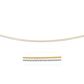 14k TwoTone Double Strand Cable Pendant Chain (1.1 mm) RCJ