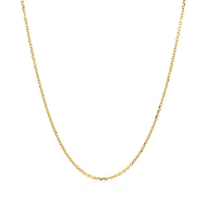 14k Yellow Gold Diamond Cut Cable Link Chain (1.10 mm) RCJ