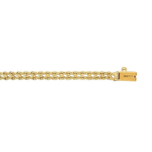 14k Yellow Gold Two Row Rope Bracelet  (3.40 mm) RCJ