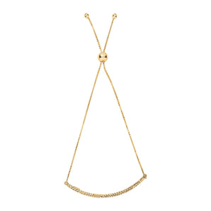 14k Yellow Gold Chain Bar Lariat Style Bracelet (1.00 mm) RCJ