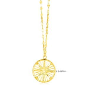 14k Yellow Gold Necklace with Compass Pendant RCJ