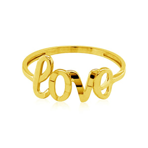 14k Yellow Gold Ring with Love RCJ