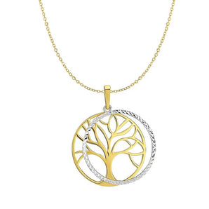 Two Layer Tree Pendant in 14k Two Tone Gold RCJ
