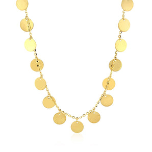 Choker Necklace with Polished Discs in 14k Yellow Gold RCJ