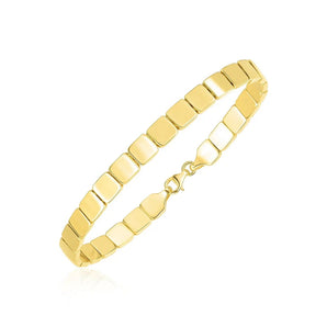 14k Yellow Gold High Polish Square Link Bracelet (6.00 mm) RCJ