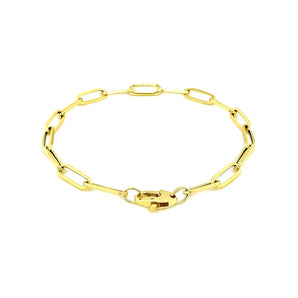 14K Yellow Gold Bold Paperclip Chain Bracelet (4.20 mm) RCJ