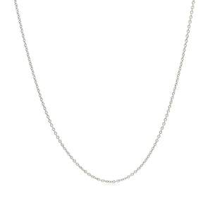 14k White Gold Oval Cable Link Chain (0.85 mm) RCJ