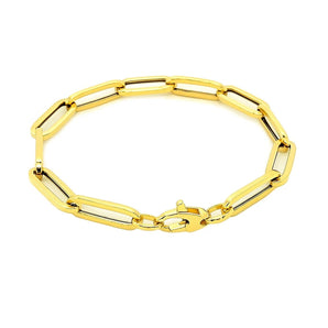 14K Yellow Gold Extra Wide Paperclip Chain Bracelet (6.10 mm) RCJ