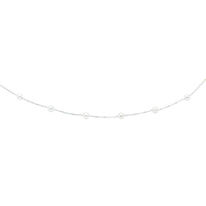 14k White Gold Necklace with White Pearls RCJ