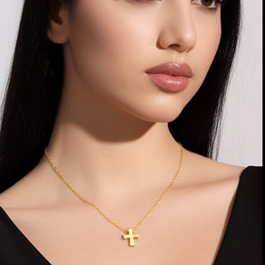 14k Yellow Gold with Cross Pendant RCJ