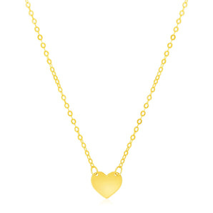 14k Yellow Gold Polished Mini Heart Necklace RCJ