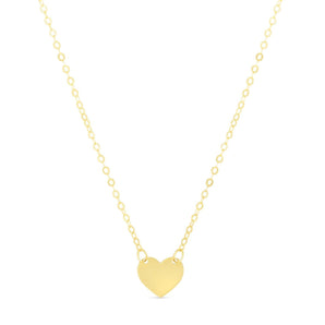 14k Yellow Gold Polished Mini Heart Necklace RCJ