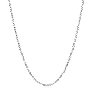 14k White Gold Round Cable Link Chain (1.50 mm) RCJ