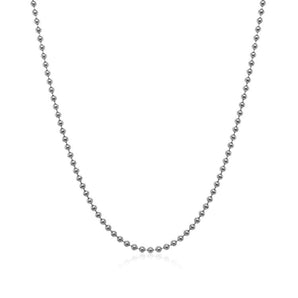 14k White Gold Bead Chain 1.5mm (1.50 mm) RCJ