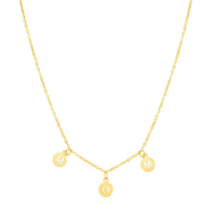 14k Yellow Gold Mom Necklace with Circle Drops RCJ