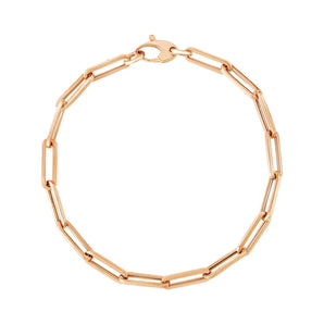 14K Rose Gold Bold Paperclip Chain Bracelet (4.20 mm) RCJ