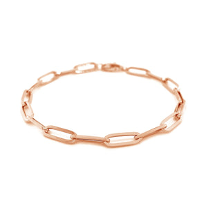 14K Rose Gold Bold Paperclip Chain Bracelet (4.20 mm) RCJ