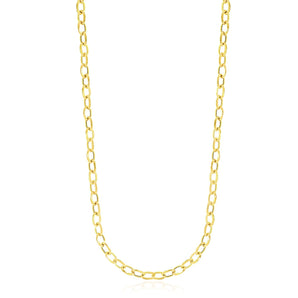 14k Yellow Gold Cable Chain Style Polished Necklace RCJ
