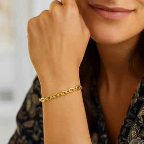 14k Yellow Gold Cable Chain Design Bracelet (9.40 mm) RCJ