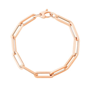 14K Rose Gold Extra Wide Paperclip Chain Bracelet (6.10 mm) RCJ