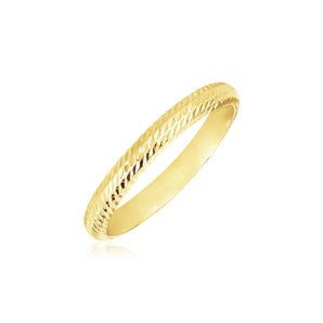 14k Yellow Gold Textured Comfort Fit Wedding Band(2.50 mm) RCJ