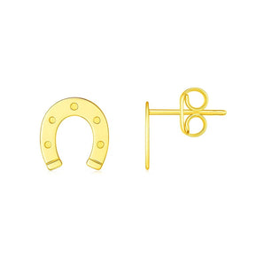 14K Yellow Gold Horseshoe Earrings RCJ
