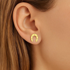 14K Yellow Gold Horseshoe Earrings RCJ