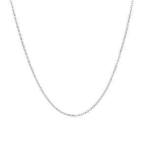 14k White Gold Diamond Cut Cable Link Chain (0.87 mm) RCJ