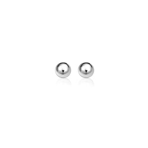 14k White Gold Spherical Stud Earrings (7.0 mm) RCJ