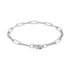 14K White Gold Bold Paperclip Chain Bracelet (4.20 mm) RCJ