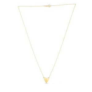 14k Yellow Gold High Polish Elongated Heart Necklace RCJ
