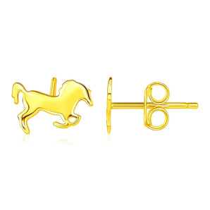14K Yellow Gold Horse Earrings RCJ