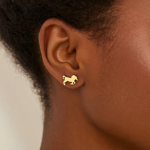 14K Yellow Gold Horse Earrings RCJ