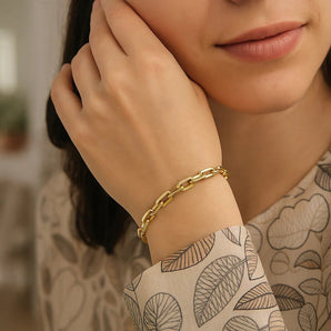 14k Yellow Gold 7 1/2 inch Paperclip Chain Bracelet (4.20 mm) RCJ