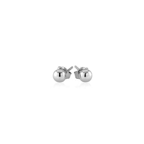 14k White Gold Round Stud Earrings (4mm) RCJ