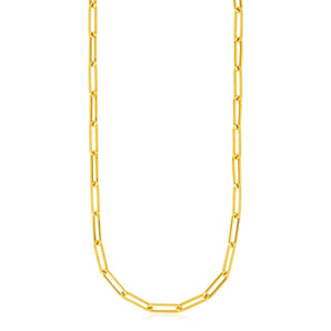 14k Yellow Gold Textured Paperclip Chain (3.5 mm) RCJ