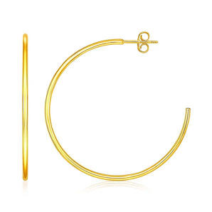 14k Yellow Gold Polished Hoop Earrings(1.5x40mm) RCJ