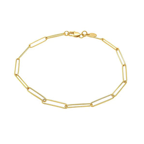 14k Yellow Gold Wire Paperclip Bracelet  (2.70 mm) RCJ