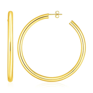 14k Yellow Gold Polished Hoop Earrings(4x50mm) RCJ