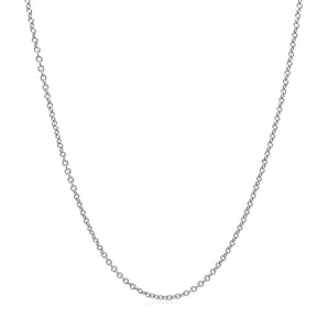 14k White Gold Round Cable Link Chain (1.30 mm) RCJ