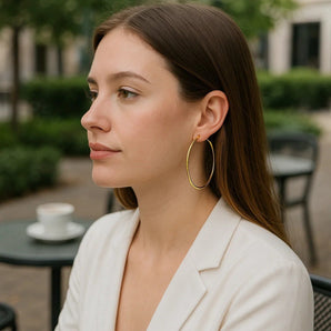 14k Yellow Gold Polished Large Round Hoop Earrings(2x60mm) RCJ