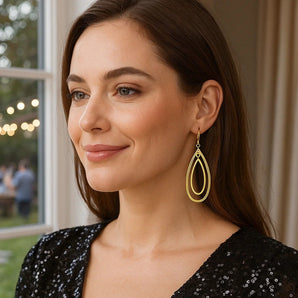 14k Yellow Gold Earrings with Teardrop Dangles RCJ