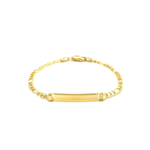 14k Yellow Gold Figaro Link Childrens ID Bracelet (3.30 mm) RCJ