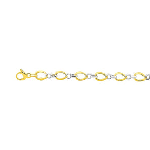 Twisted Oval Chain Bracelet in 14k Two Tone Gold (7.40 mm) RCJ