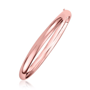 14k Rose Gold Fancy Shiny Dome Bangle (5.00 mm) RCJ